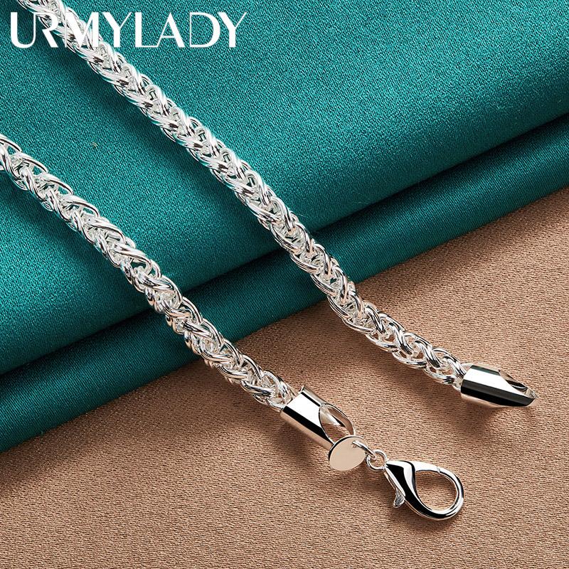 925 Sterling Silver Keel Chain Necklace Fashion Charm Jewelry MN318