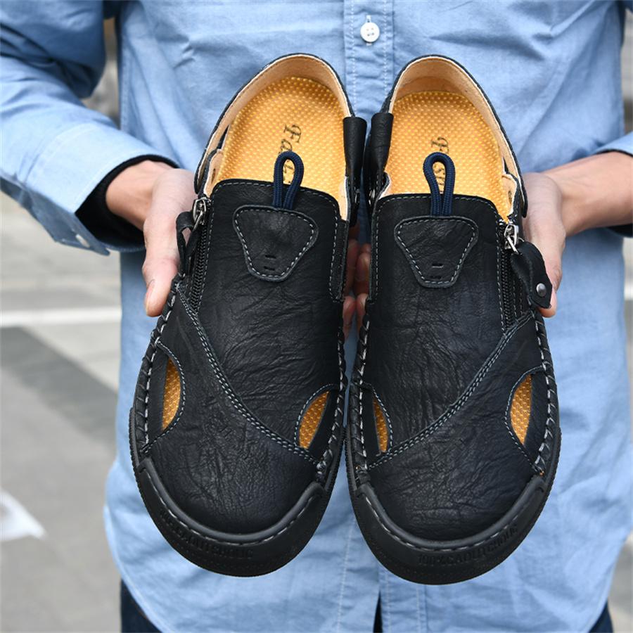 

Мужские сандалии Черные кожаные гладиаторские сандалии для активного отдыха Летние римские сандалии для мужчин Широкие пляжные туфли Palm Plus Size EU:44 чёрный