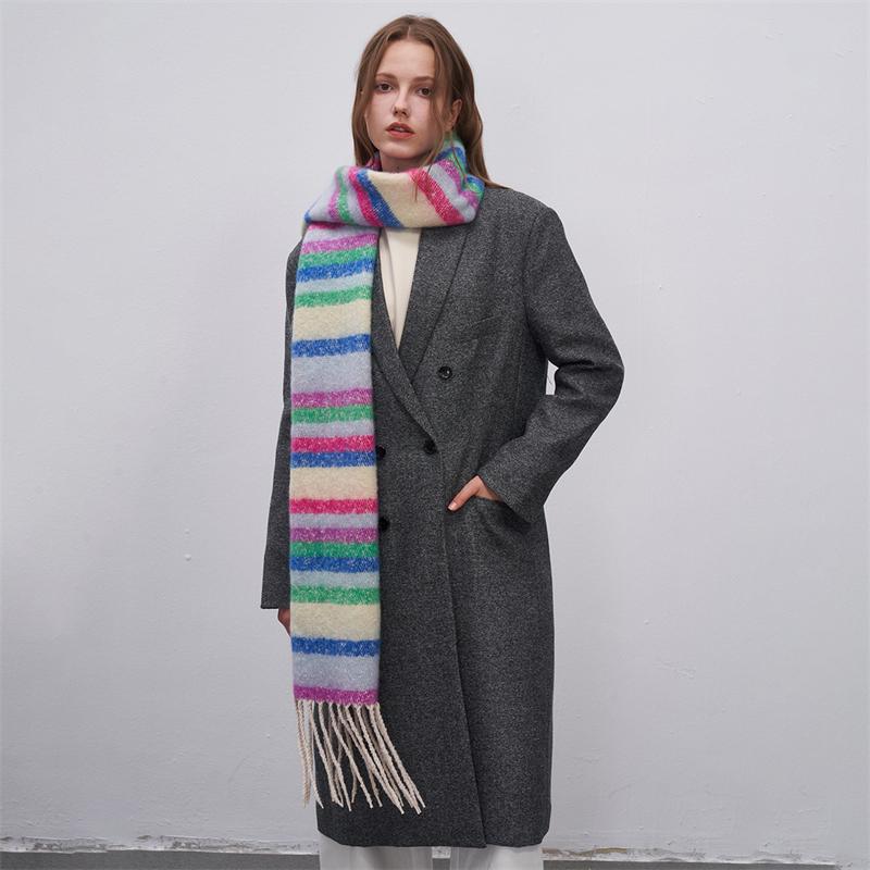 Cashmere Feeling Plaid Scarf Women Winter Thicken Warm Big Shawl Pashmina Tassel Scarves Soft Blanket Bandana Thick Muffler