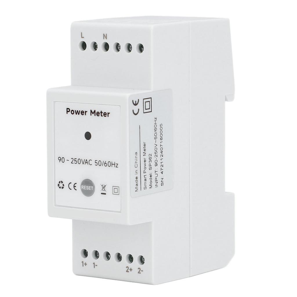 WiFi Energy Meter with 2 80A Clamp Current Transformer Single Phase KWh Power Multimeter for Solar PV System 90‑250VAC