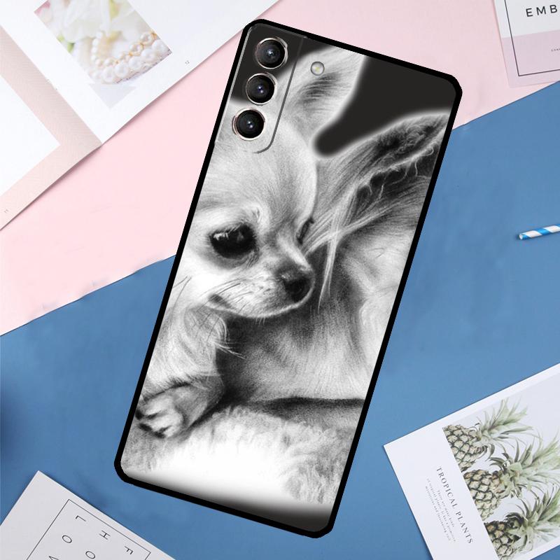 

Chihuahua Face Floral Dog Case For Samsung Galaxy S25 Ultra S21 S22 S24 S23 Ultra S9 S10 Plus S21 FE S25 FE Back Cover Galaxy S9 Plus