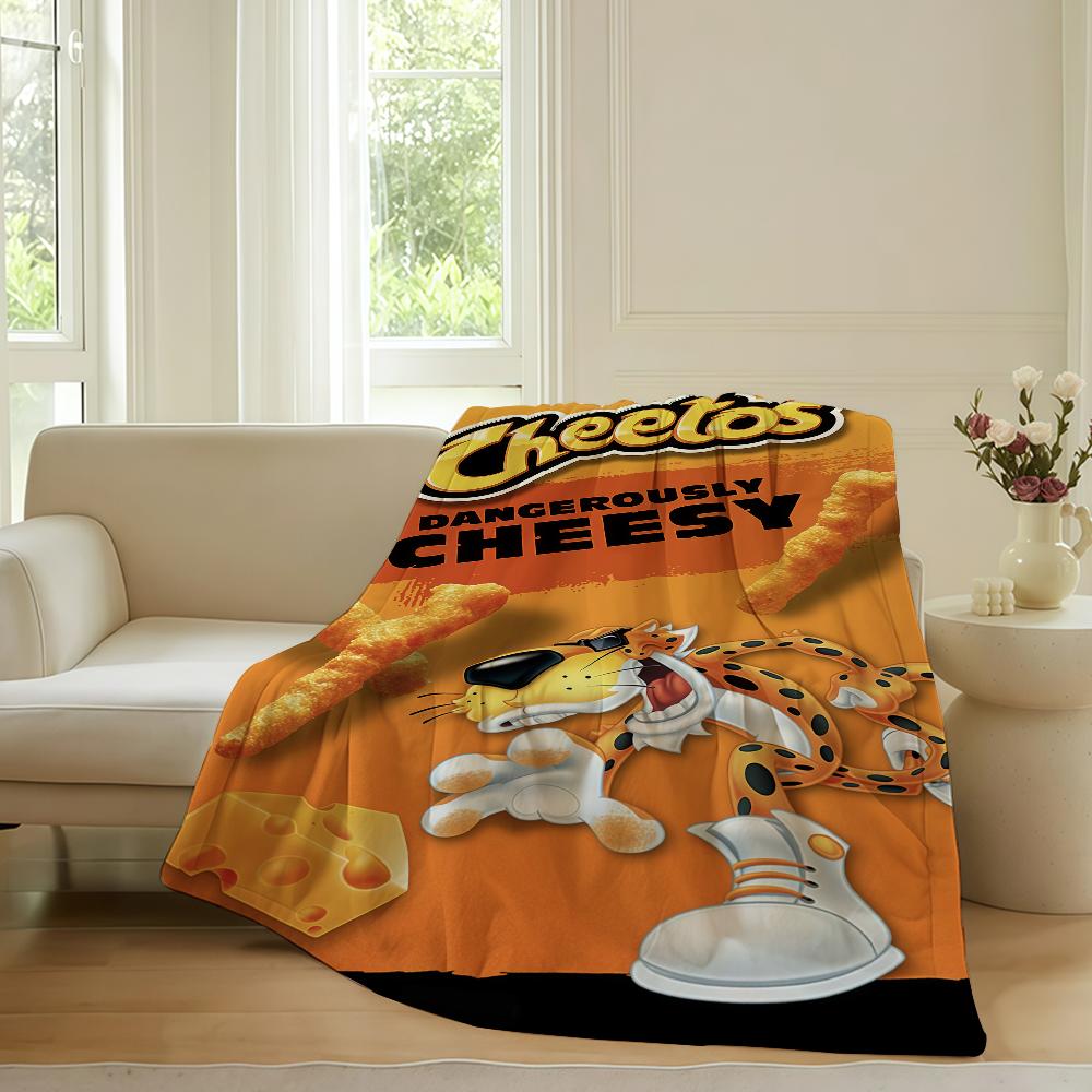 Модное одеяло с принтом еды C-Cheetos для дивана, офиса, кровати, самолета, путешествий, сна, чтения, отдыха, кемпинга. Мягкое и теплое. 30x40in