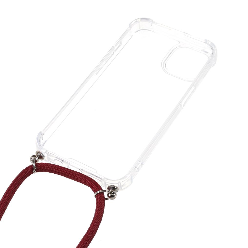 For iPhone 16 Pro Max Crossbody Case Acrylic+TPU Transparent Phone Cover Reinforced Corners
