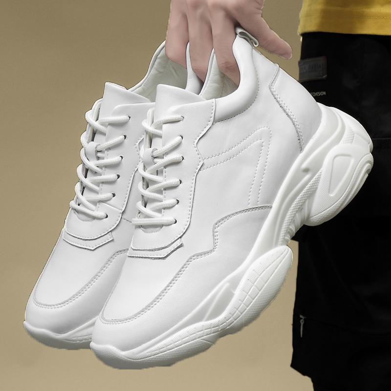 Booster Shoes  Men Elevator  SneakersHeight Increase Insole 8cm for Men White  Black Plus Size  36-44