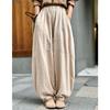 Women's Cotton Linen Loose Lantern Pants - Autumn Zen Meditation Tai Chi Style