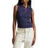 Polo Ralph Lauren Einfarbiges Ärmelloses Slim-Fit Polohemd Damen Tops Marineblau WMPOKNINB920239-410