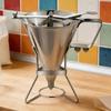 Stainless Steel Confectionery Funnel Dispenser with Precisions Nozzles for Chocolate,Sauces,Batter,and Pastry Work