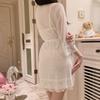 Women Erotic Lingerie Sets Sexy Deep V Backless Strap Slip Dress Thong Porn Mesh Perspective Lounge Comfortable Clothing