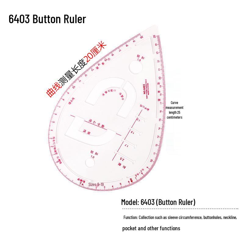 Multi-Function Sewing and Pattern Making Curve Ruler Set
