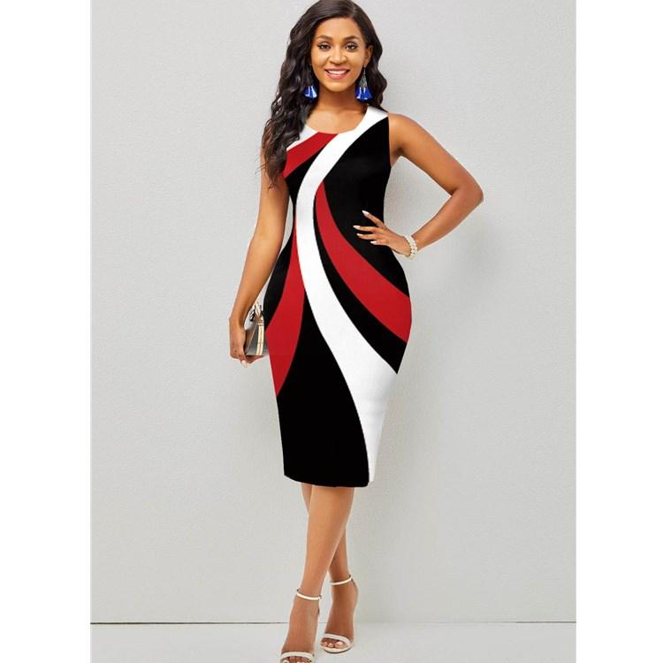 BITCED Fashion Summer Spring Sleeveless O-Neck  Casual Dresses