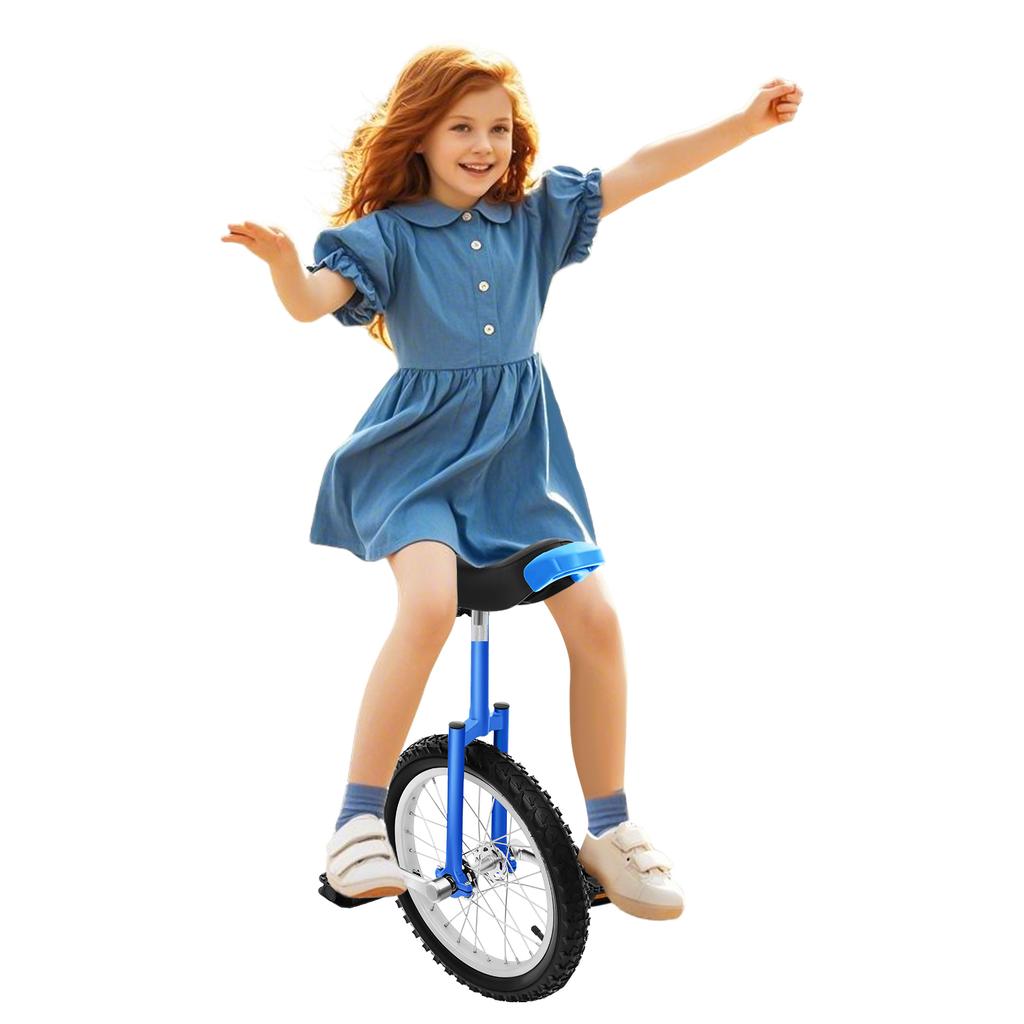 Outdoor Wheel Unicycle, 16Inch One Wheel Bike Adjustable Seat Exercise Bicycle for 7-60 Years Old, Outdoor Sports Fitness