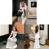 Elegant High Waist Long Sleeve Knit Dress With Colorblock Design For Fall 2025