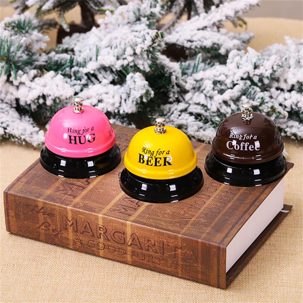 Pack of 3 Metal Bar Bell Reception Call Bells Desk Call Bells Metal Material Service Bells Perfect for Drama Play Game