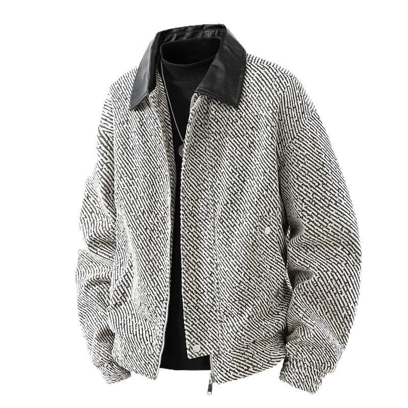 

Spring New Men s Lapel Jacket Korean Style Fashionable Teenager College Style Versatile Loose Jacket 3XL