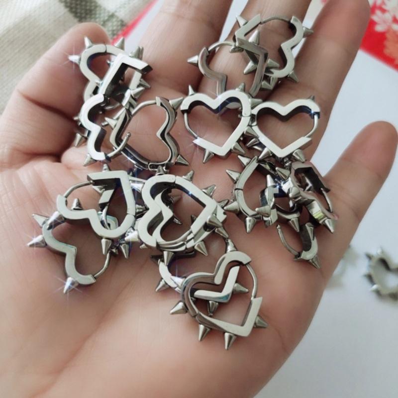 Punk Titan-Stahl Dorn Ohrstecker für Damen Herren Ohrklemme Lustiger Street Hip Hop Ohrring Gotischer Schmuck Geschenk