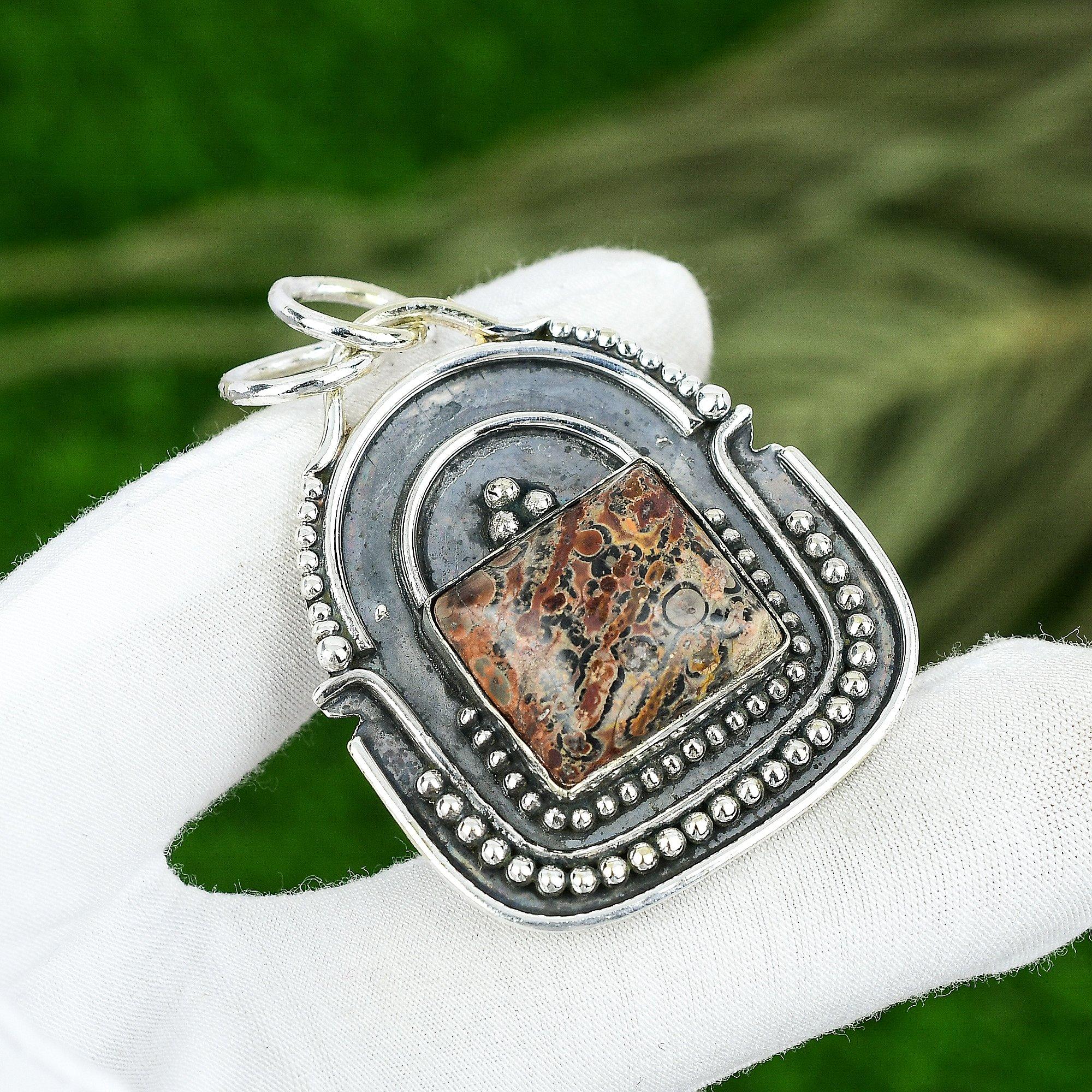 

Sisters Day Sale Natural Ocean Jasper Handmade New Pendant 925 Sterling Silver