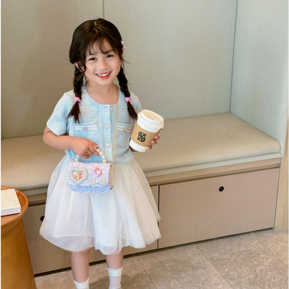Cute Children's Bag Sequin Underarm Bag 2024 Messenger Bag  Girl