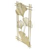 Gold Metal Wall Decor Golden Leaf Wall Hanging Decor Art Sculpture with Frame for Living Room Office Home Hotel