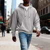 Men's Casual Solid Color Zipper Long Sleeve Hooded Sweatshirt, Everyday Zipper Casual Long Sleeve T-Shirt