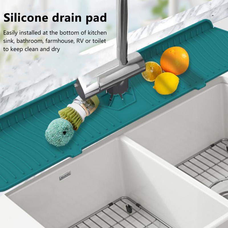 Silicone Pad Solid Color Clean Sanitary Faucet Kitchen Sink Splash Pad Irregular Drainage Tools Household Tools
