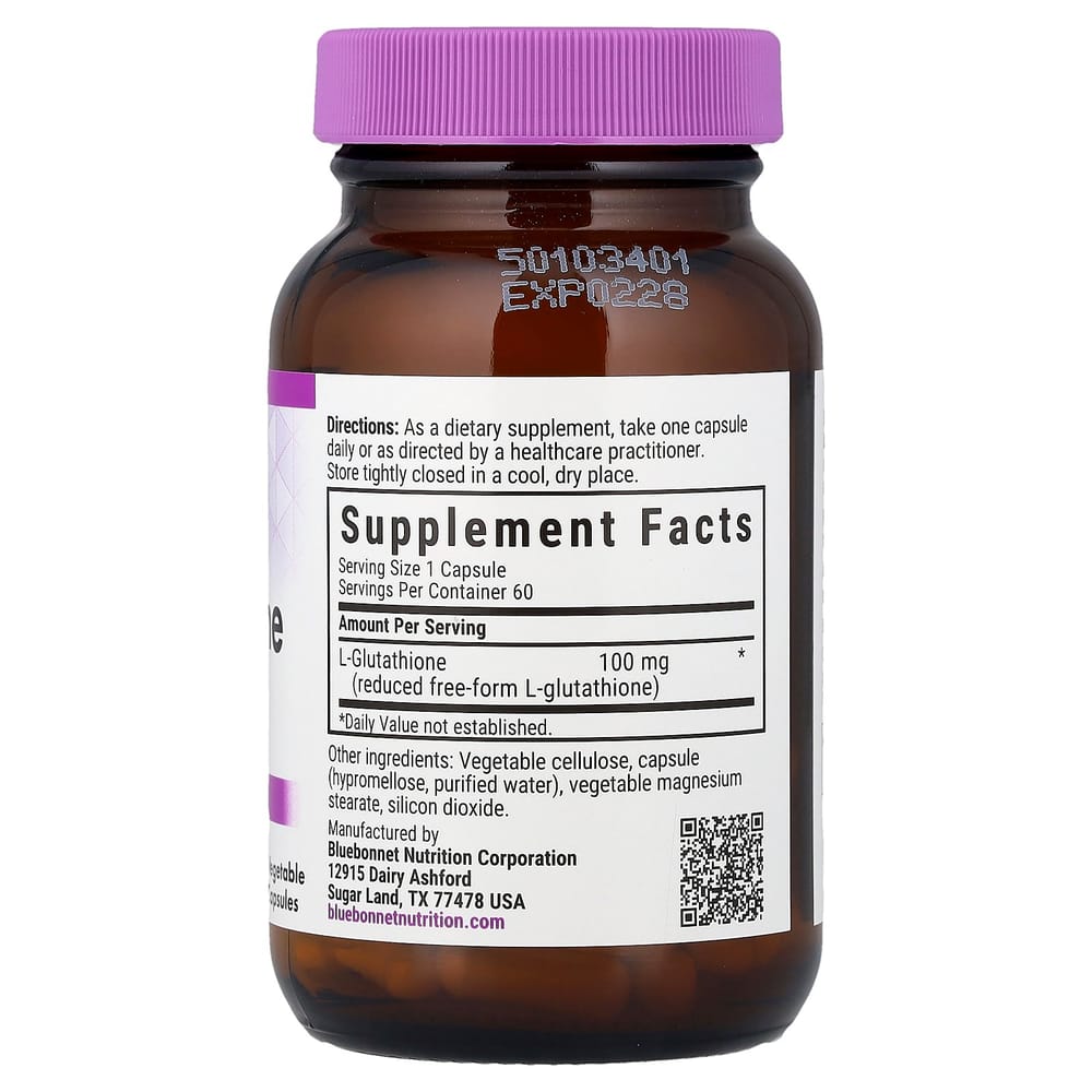 Bluebonnet Nutrition L-Glutathione 100mg 60 Veggie Capsules
