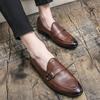 New Men's Casual Leather Shoes for Comfortable Driving, Loafers for Formal Business, British Nightclubs, Pointed Shoes