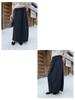 Qiumeng DT Étoile Soft Knit Midi Skirt: Women's High-Waist Slimming Drape (2025 Collection)