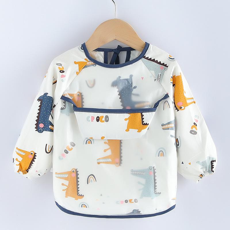 Premium Smoki Bib, Eating Apron with Sleeves and Bowl