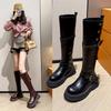 Winter New Leg Boots Fat Mm Tall Knight Boots Yadan Wind Knight Boots Thick-soled Large Tube Circumference Large Size Long Boots Women