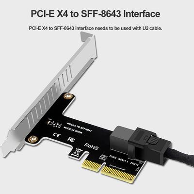 PCI E na SFF-8643 PCIE X4 na SFF8643 Rozšiřující karta PCI-EX4/X8/X16 NVMe SSD Riser Adaptér pro SSD