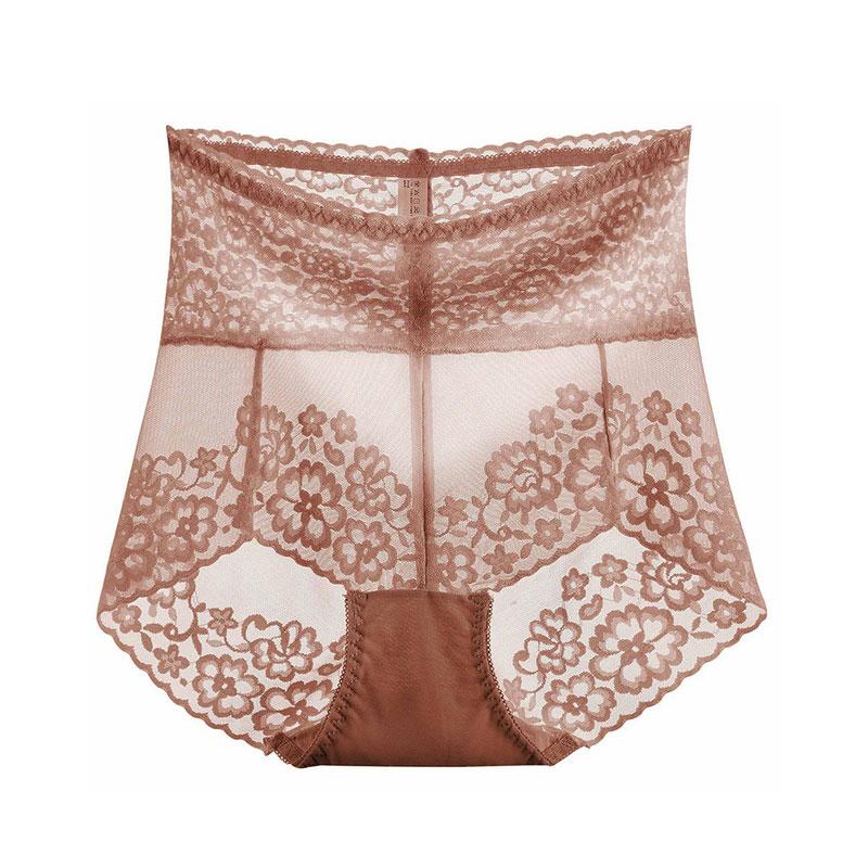 Women Slimming Underwear Knickers Briefs Seamless High Waist Transparent Lace Panties Sexy Briefs