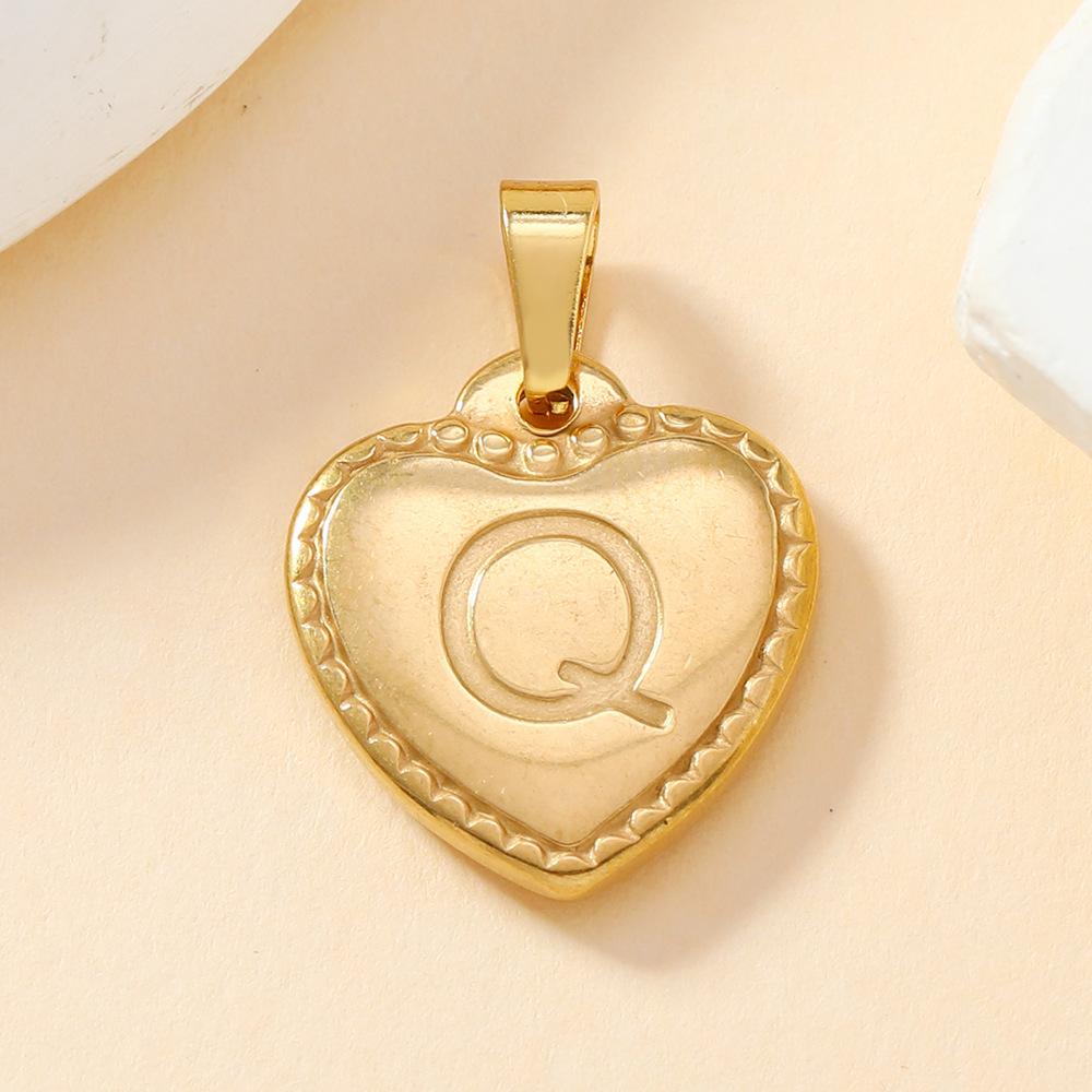 316L Stainless Steel Initial Necklace Letter Heart Pendant Chain For Women Jewelry Accessories