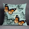 Vintage Butterfly Print Cushion Cover Peach Skin Throw Pillow Cover Pillowcase Sofa Living Room Spring Home Decor Pillow Case