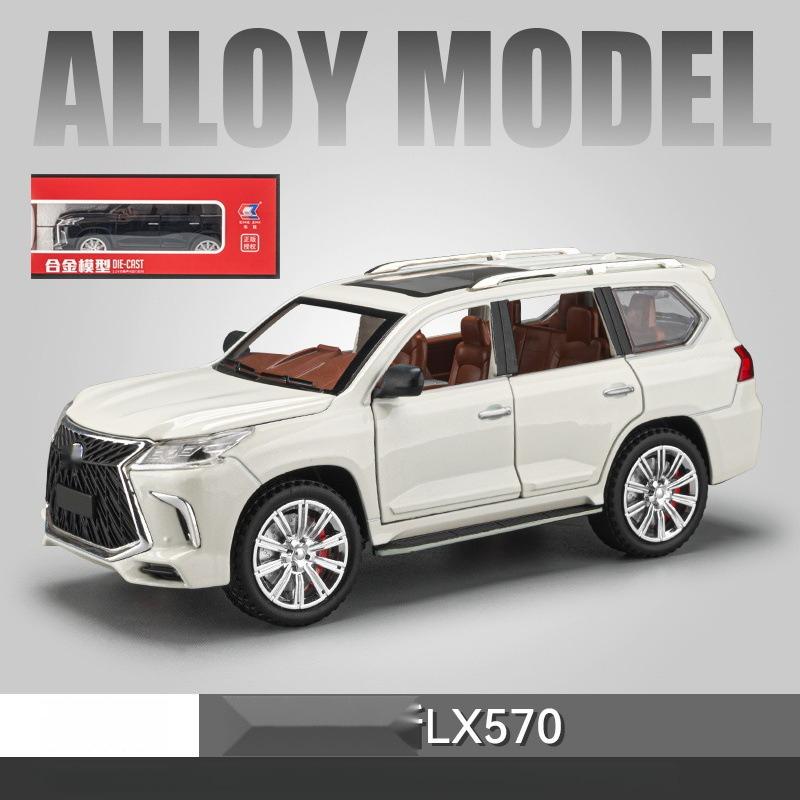 1/24 Lexus LX570 SUV Alloy Car Model Diecasts Metal Off-road Vehicles Car Model Simulation Sound and Light Kids Toys Gift