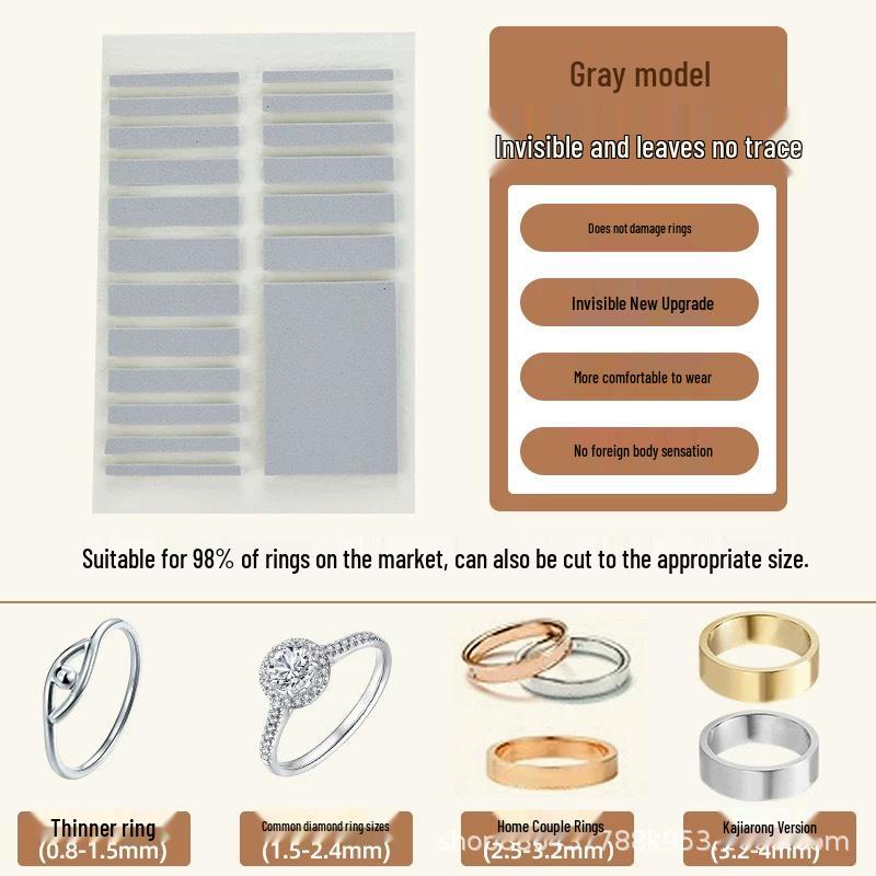 Invisible Ring Size Adjuster: Tighten Loose Rings, Anti-Slip Fix Ring Invisible Adjuster Sticker серый