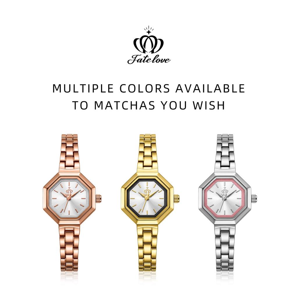 Fate Love Brand New Exquisite Octagonal Dial Waterproof Women's Steel Strip Quartz Watch for Women 930