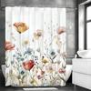 Spring Yumei Flower Floral Shower Curtain, Bathroom Decorative Shower Curtain, Waterproof Shower Curtain with Hooks
