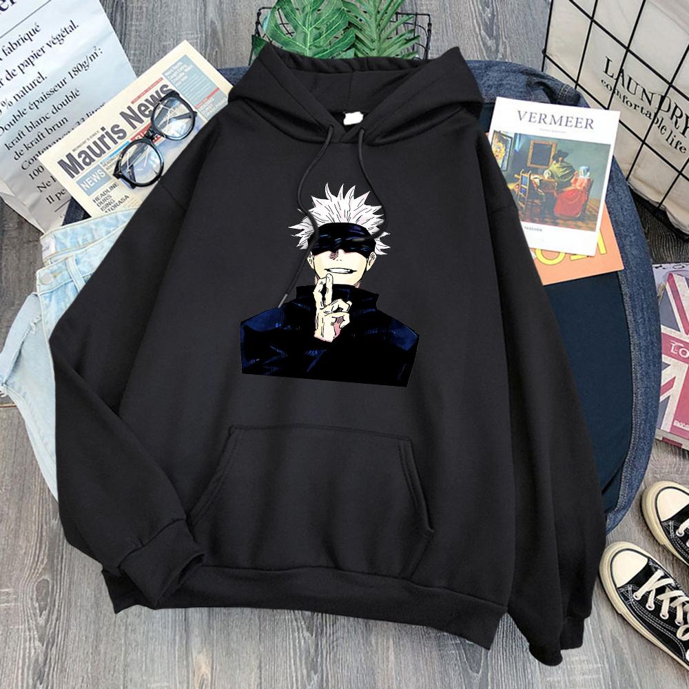 Gojo Satoru Jujutsu Kaisen Printing Hoody Thick Winter Sportwear Fleece Autumn Sweatshirt Oversized Loose Hoodie