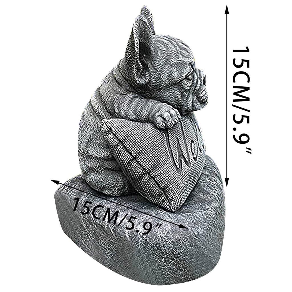 Resin Ornament Lifelike Porch Landscape Indoor French Bulldog Welcome Statue Garden Decoration Gift Outdoor Sculpture
