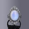 Oval Natural Labradorite Rings for Women Men  CopperRing Finger Ring Retro Gemstone Rings Jewelry Party Gift