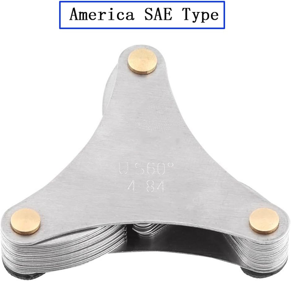 2 Pack Thread Pitch Gauge Stainless Steel Screw Pitch Measuring Tool One America SAE Type and One Metric & Inch Tape