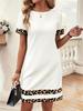 2026 Cross-Border Women's Fall/Winter Leopard Patchwork Bodycon Dress