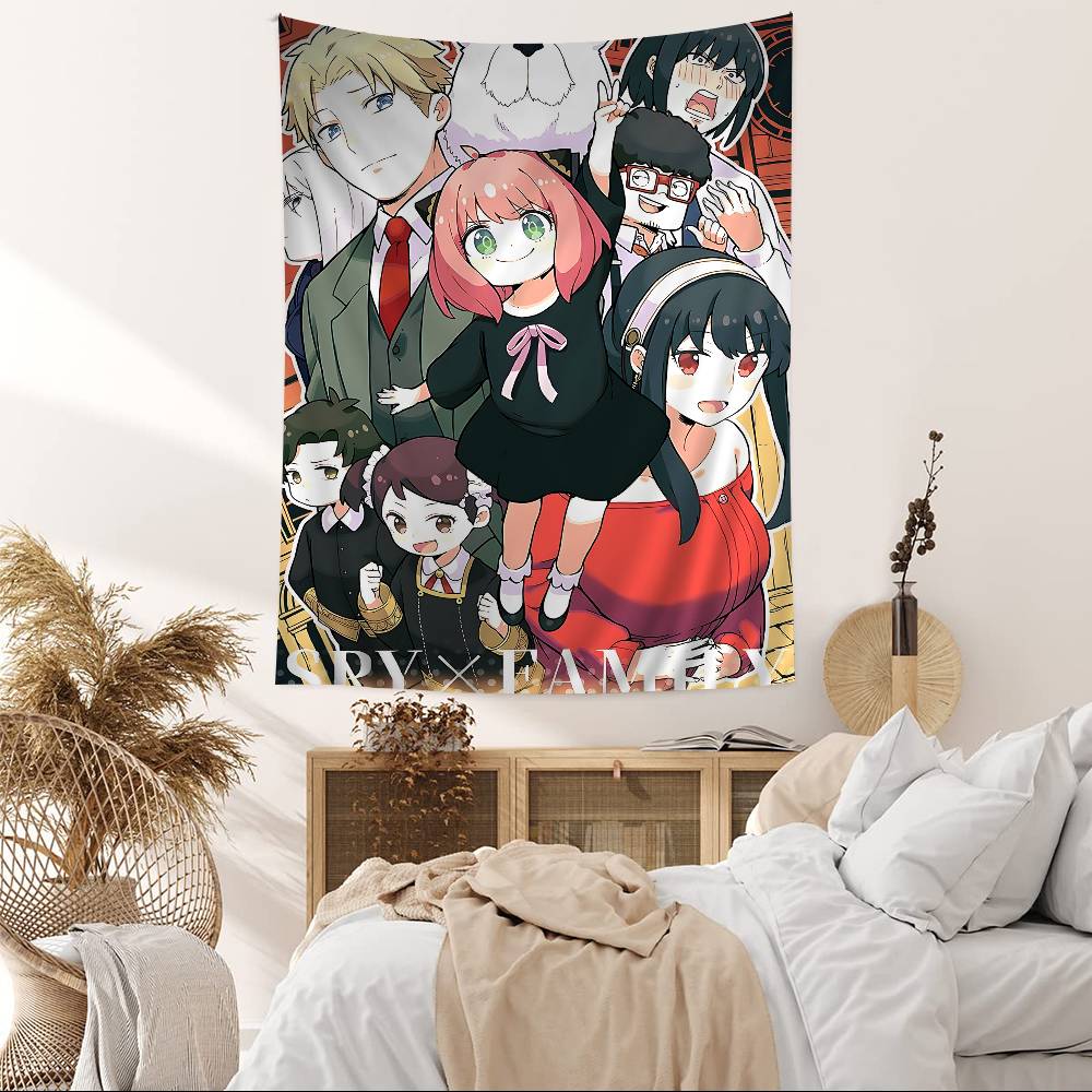 Popular Spy X Family Comedy Anime Anime Tapestry Hippie Flower Wall Carpets Dorm Decor Cheap Hippie Wall Hanging