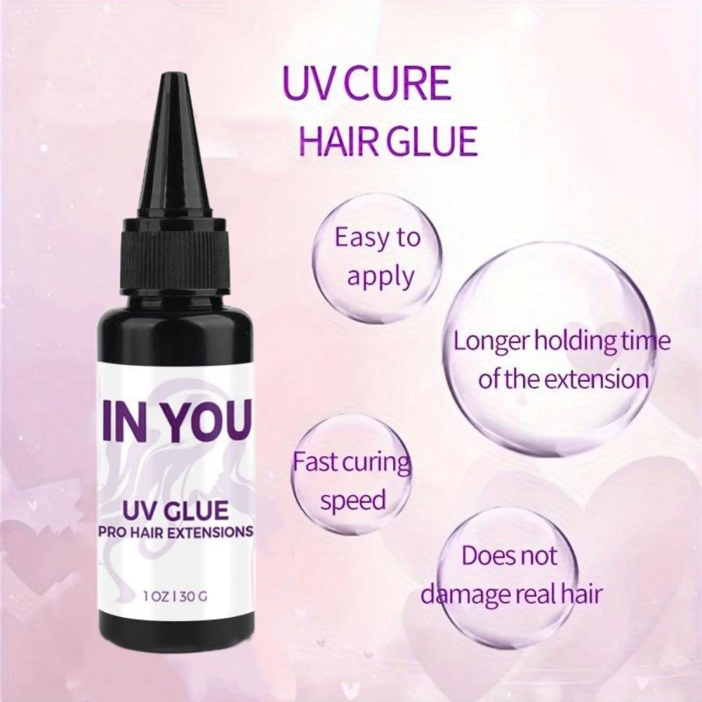 Tangle-Free UV Hair Extension Kit: 2X Faster Remover + 30g Glue & Spares for Invisible Extensions – Salon & Home Use