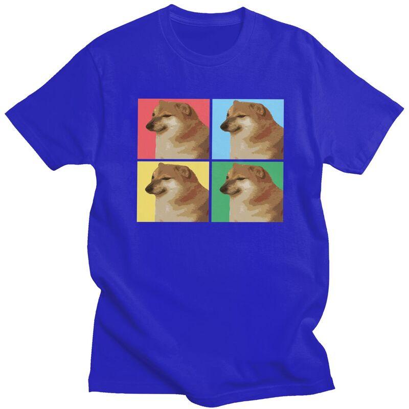 Custom Vaporwave Aesthetic Cheems T Shirts Men 100 Cotton Tees Shiba Inu Doge Meme Tshirt ShortSleeve Fashion Tshirt Clothing