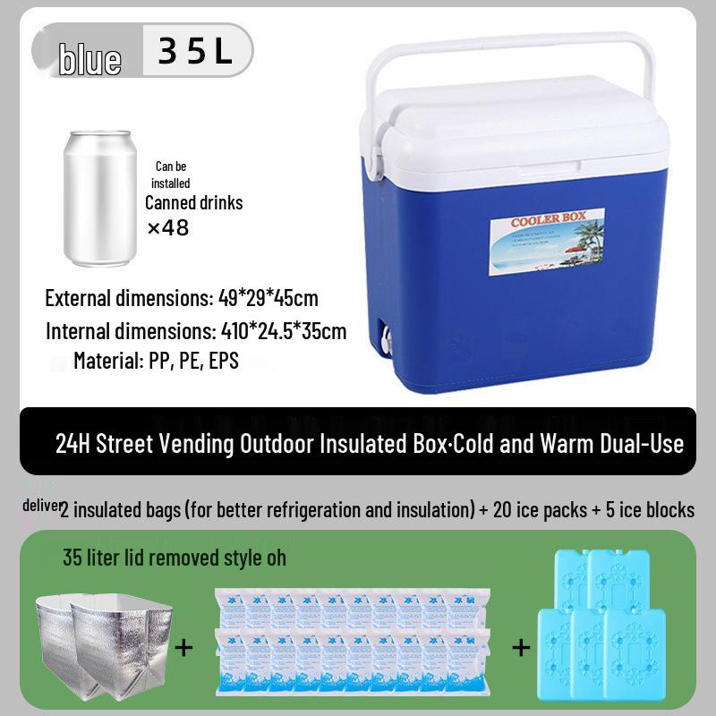 Portable Insulated Cooler - Versatile for Car, Street Stall, Home, or Outdoor Picnic, Available In Small and Large Sizes