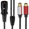 2RCA Male to 3Pin Female Sound Unbalanced Cable 3Pin to Double 2RCA Male Splitter Patching Cord Microphone Cable