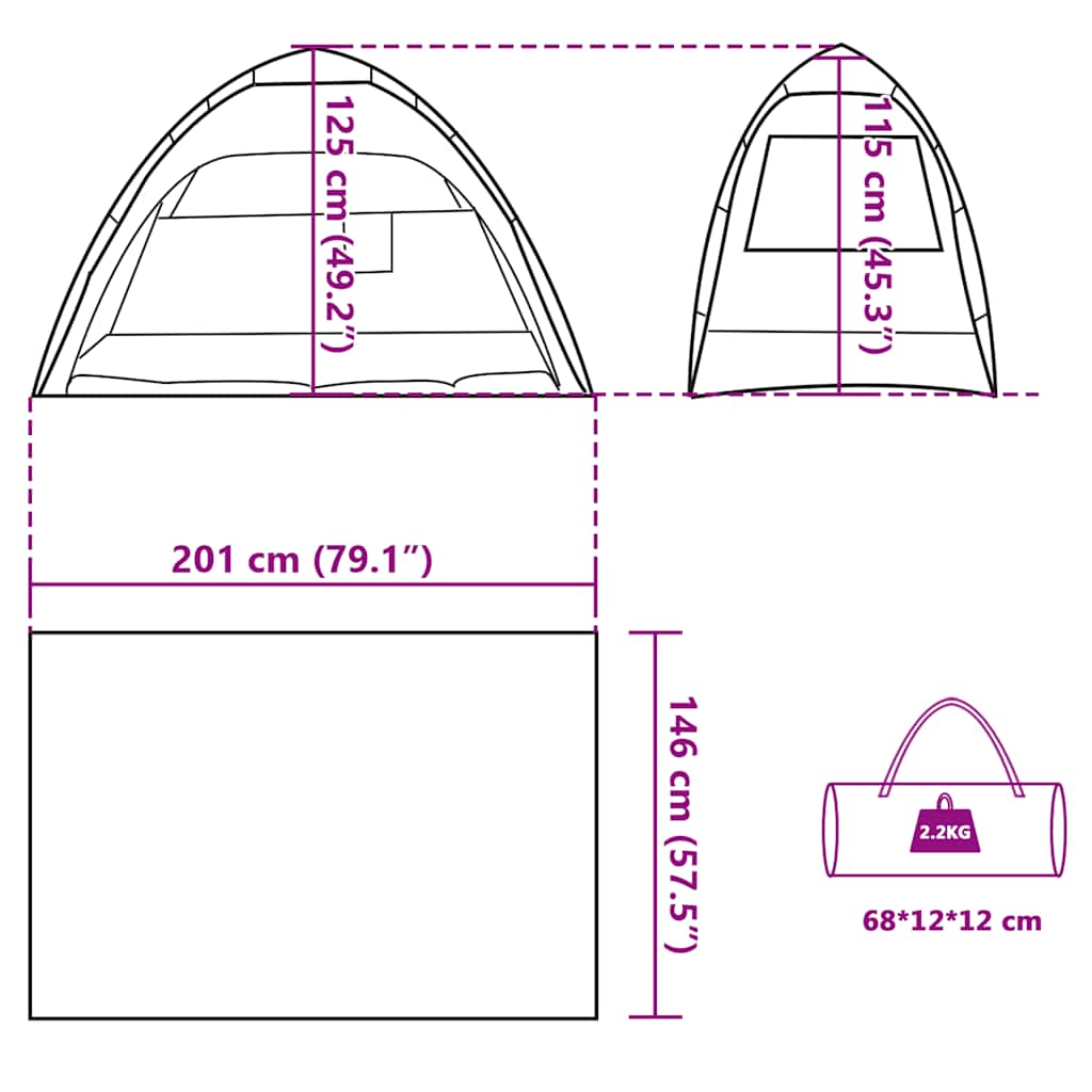 Beach Tent for 2 Persons Sea Green Quick Release Waterproof