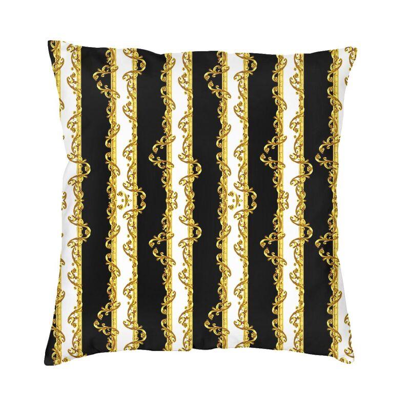 Hot Pink And Gold Baroque Floral Pattern Cushion Cover Sofa Home Decor Square Throw Pillow Case 45x45cm