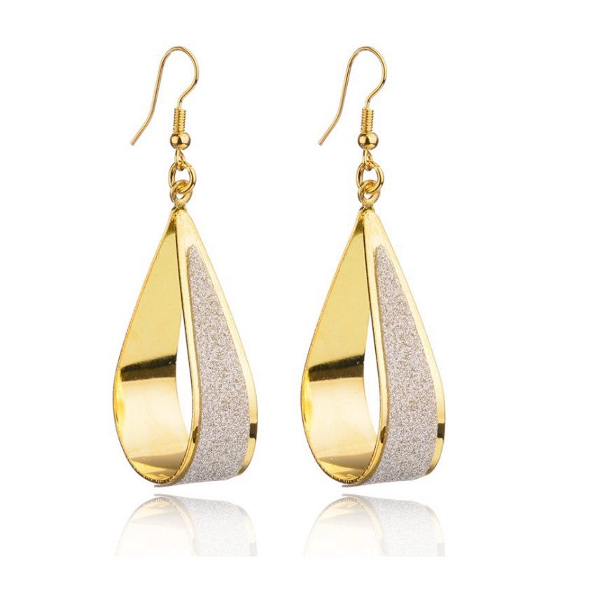 Evropské a americké klasické duté náušnice ve tvaru kapky - Vícebarevné přívěskové šperky